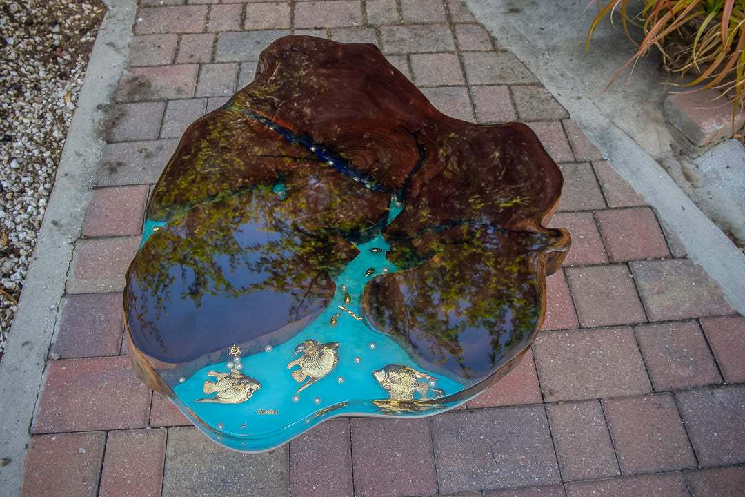 Blue & Gold Coffee Table