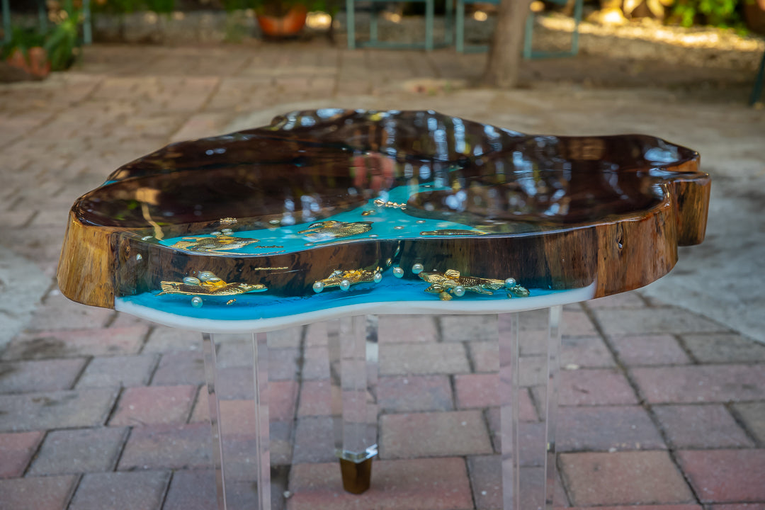Blue & Gold Coffee Table