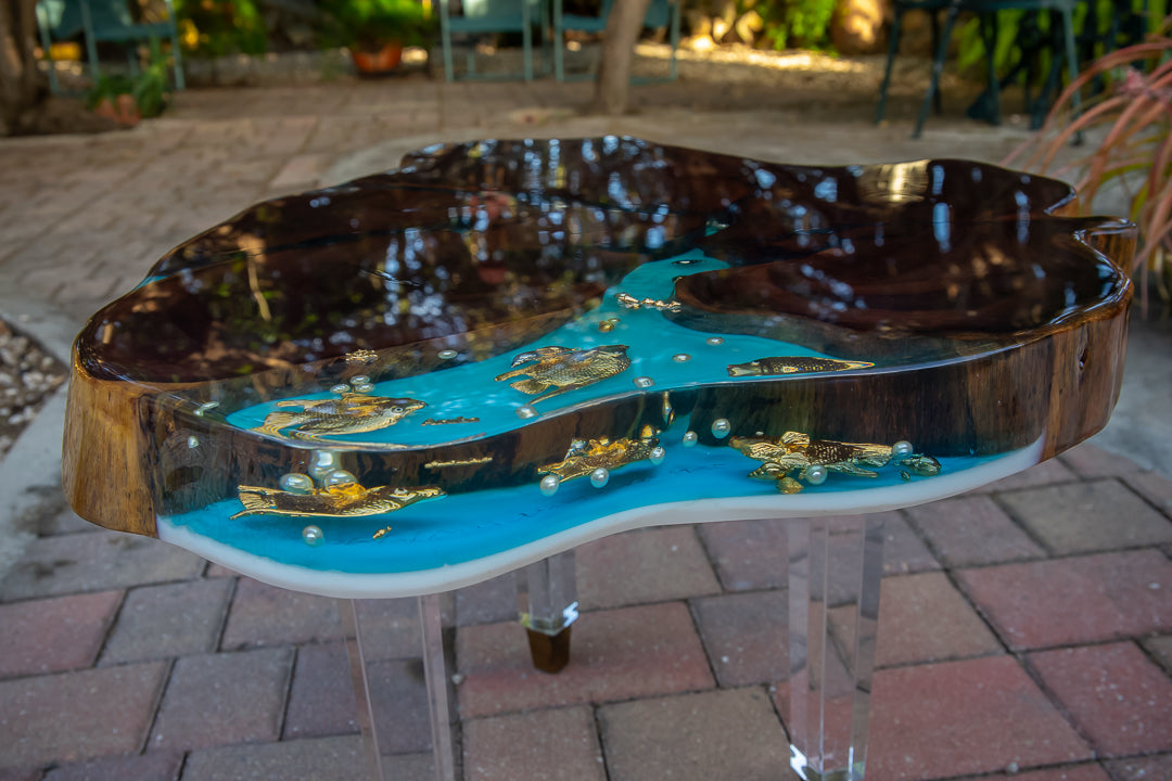 Blue & Gold Coffee Table