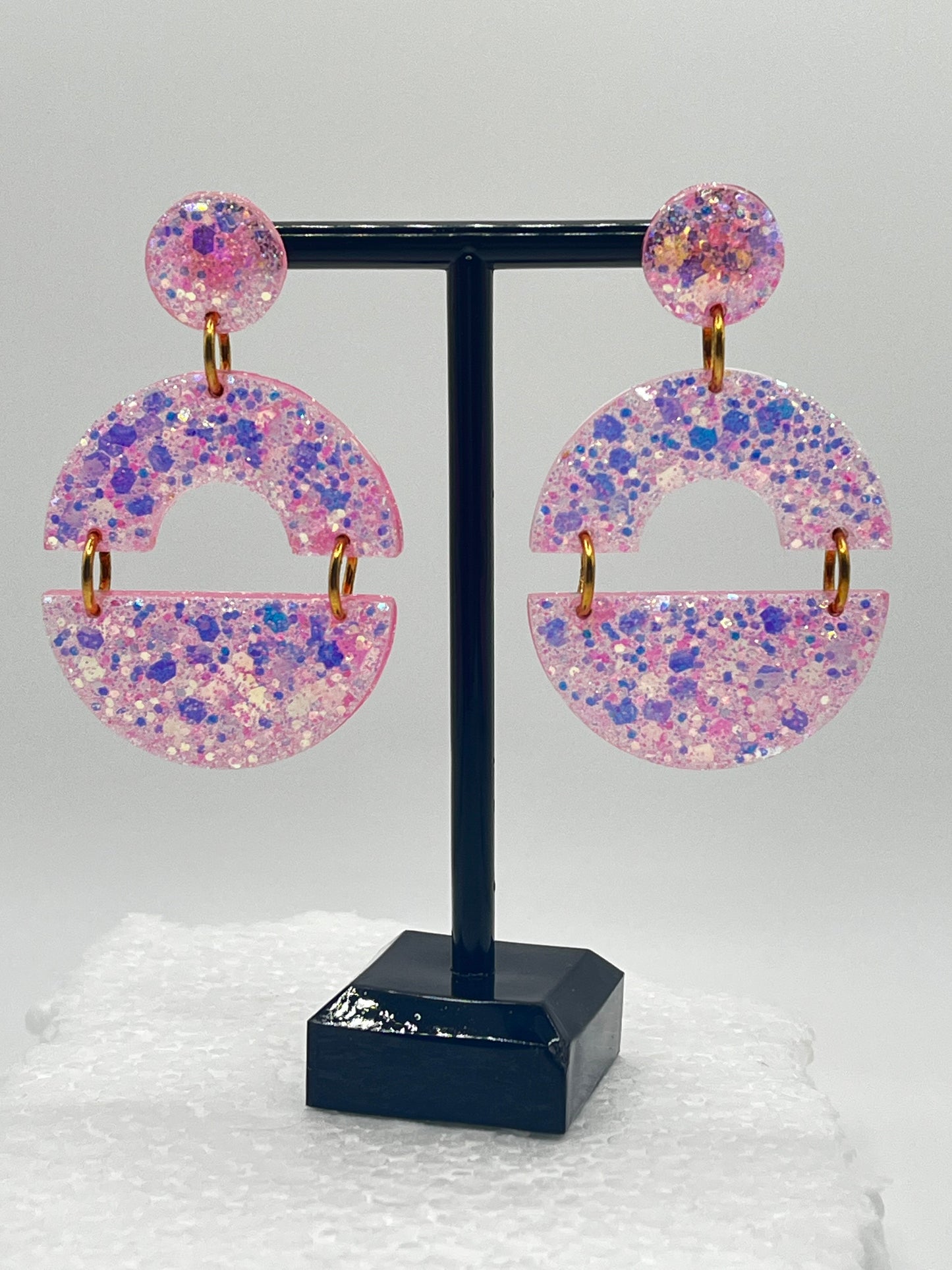 Hanging Pink Resin Earring