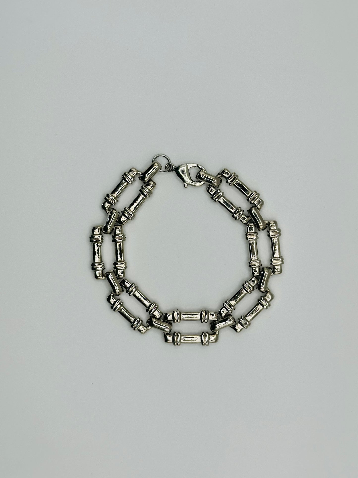 Bracelet & Chain Silver Square Set