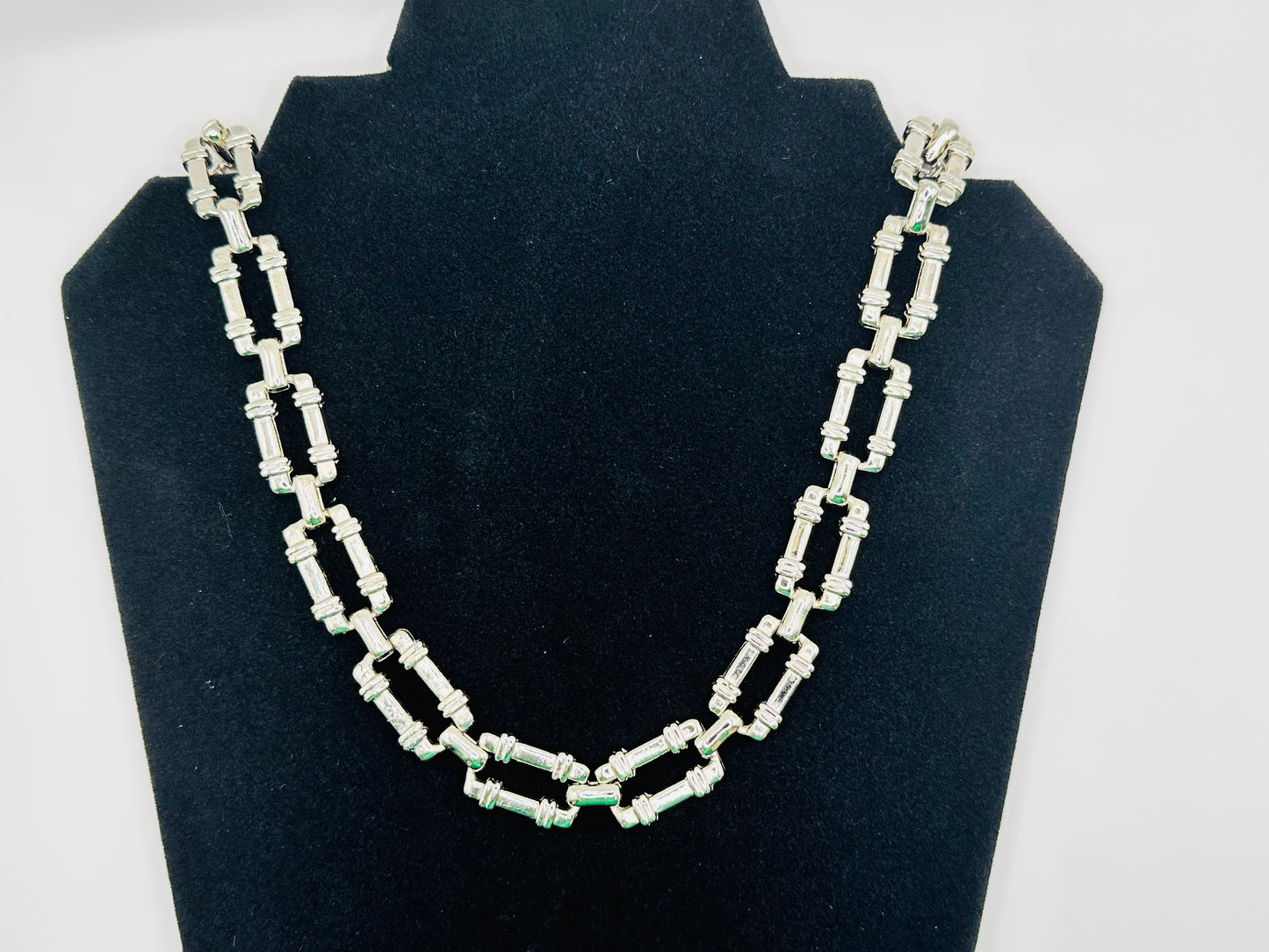 Bracelet & Chain Silver Square Set