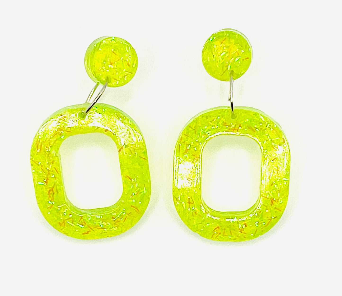 Yellow Sparkling Resin Earring