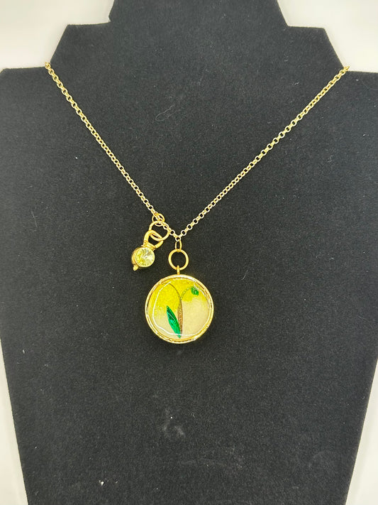 Chain with Copita Yellow and Green Resin Gold Plated