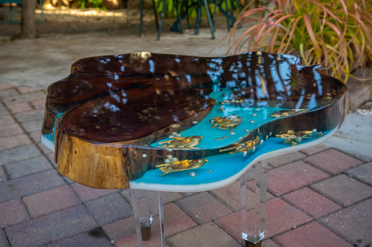 Blue & Gold Coffee Table