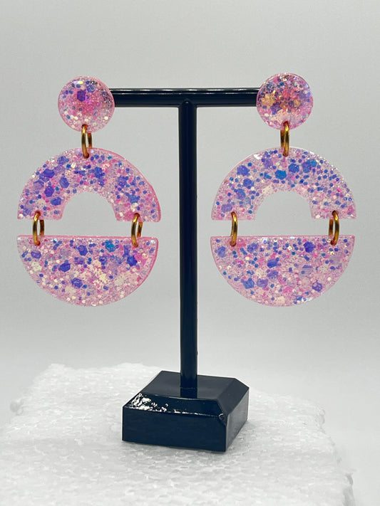 Hanging Pink Resin Earring