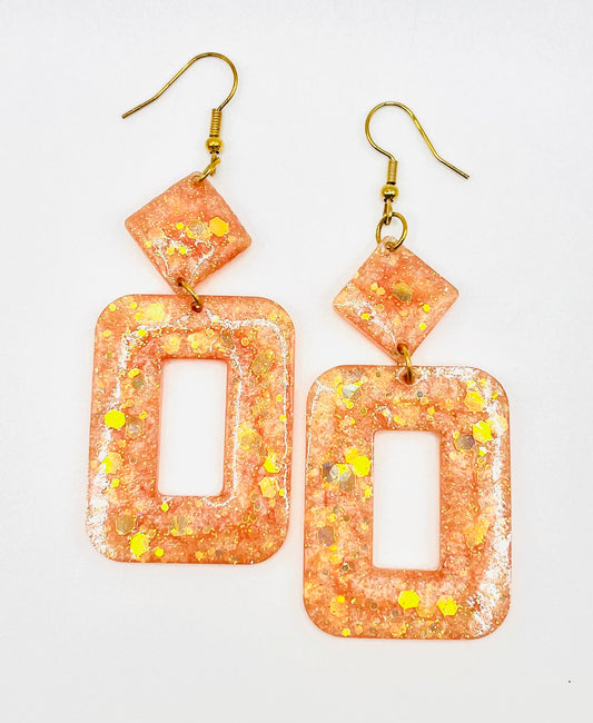 Hanging Orange Resin Earring