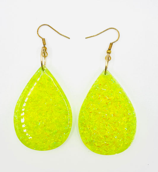 Neon Yellow Resin Earring