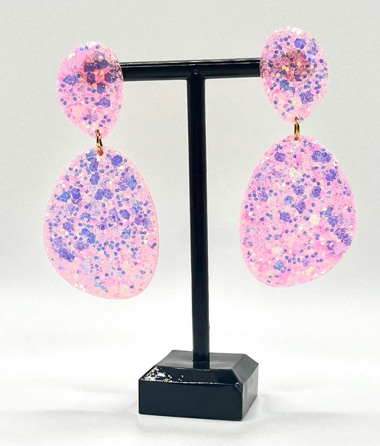 Pink Round Resin Earring