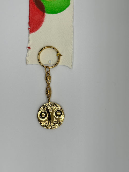 Keychain with Owl Gold Plated