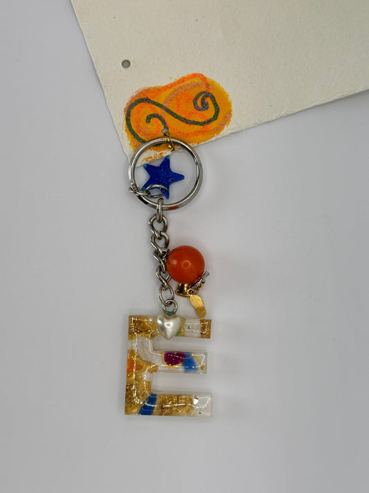 Keychain Alphabet letter E with additionals