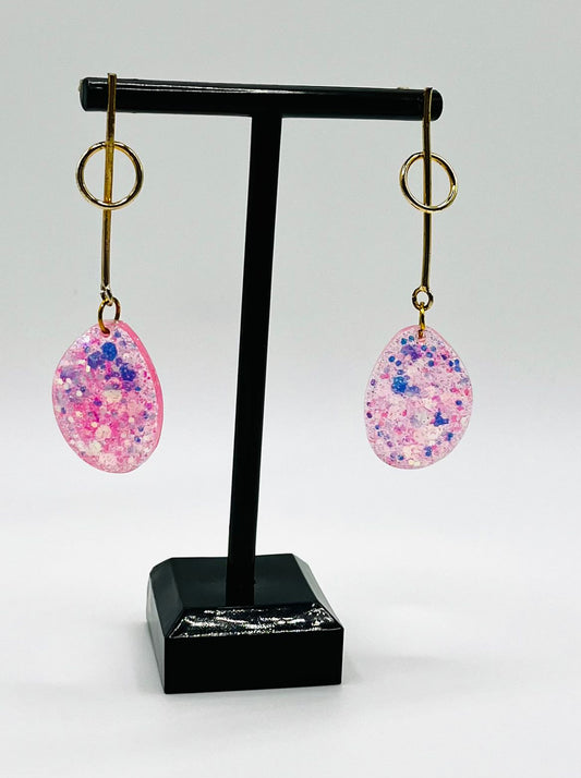 Pink Sparkling Resin Earring