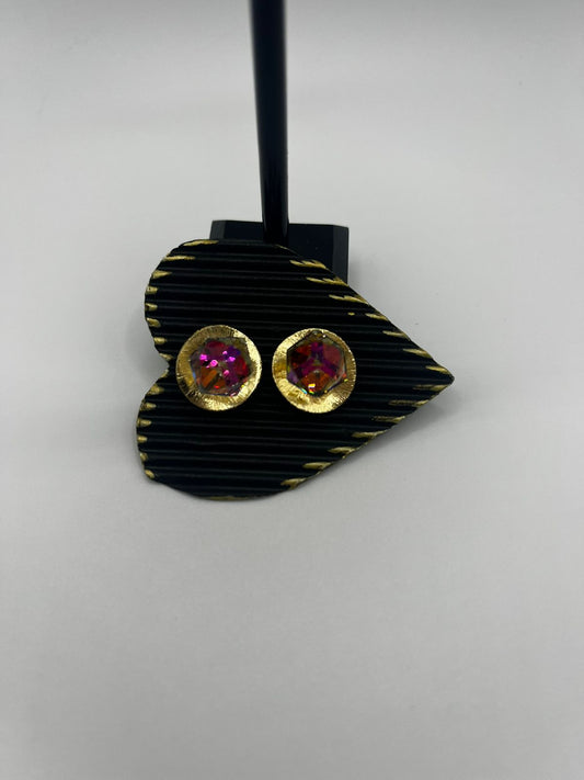 Swarovski stone on Gold Earring