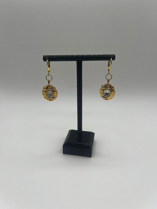 Swarovski and Gold Earring