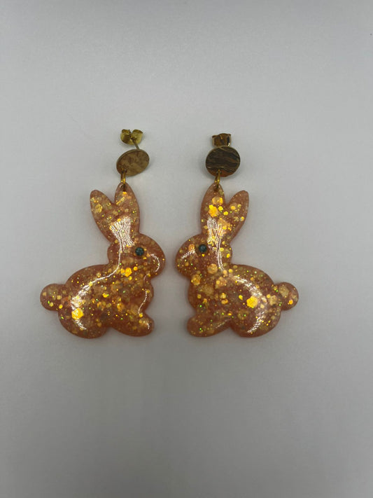 Light Brown Bunny Resin Earring