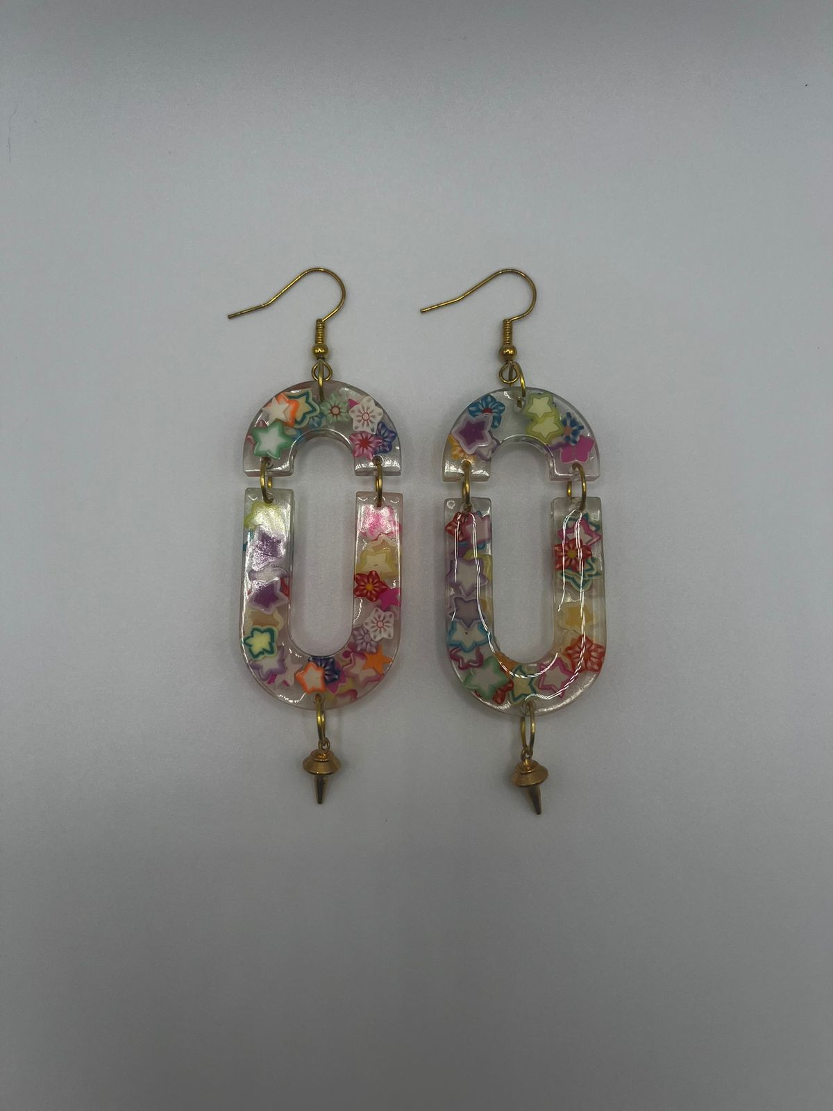 Multicolor oval split Resin Earring