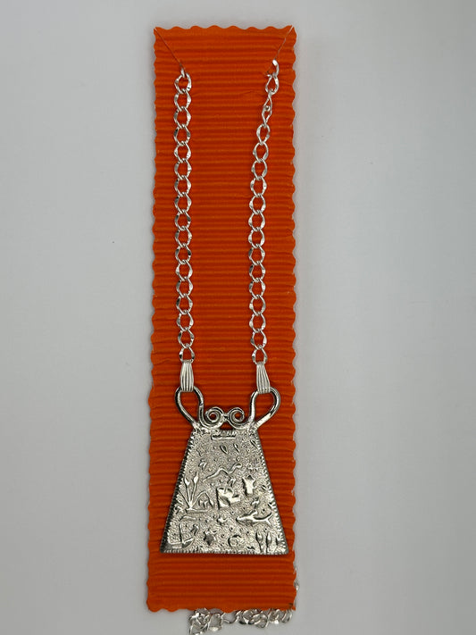 Chain with Pendant and orange Triangle Gold Plated